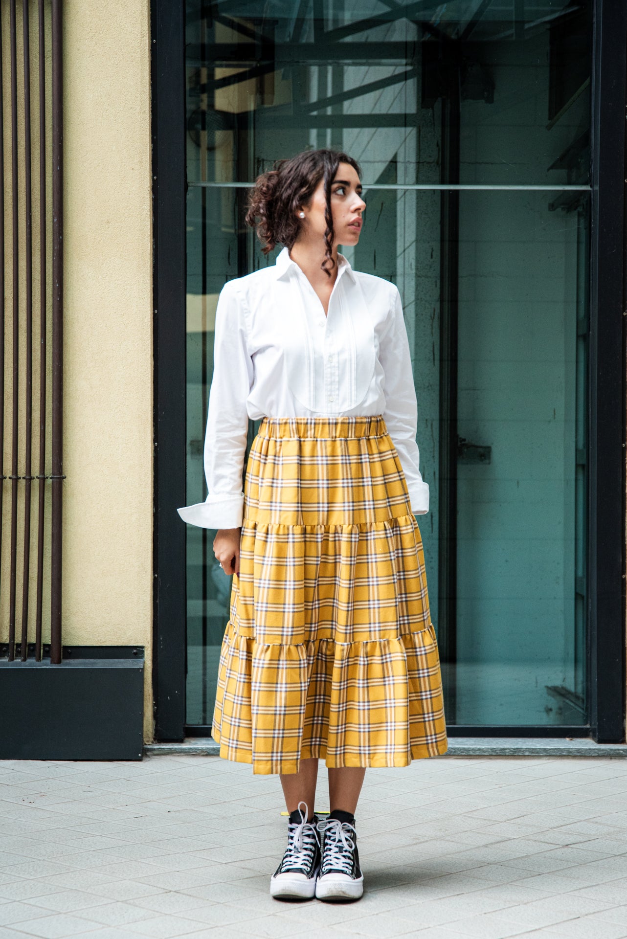 Gonna Franci Tartan Senape