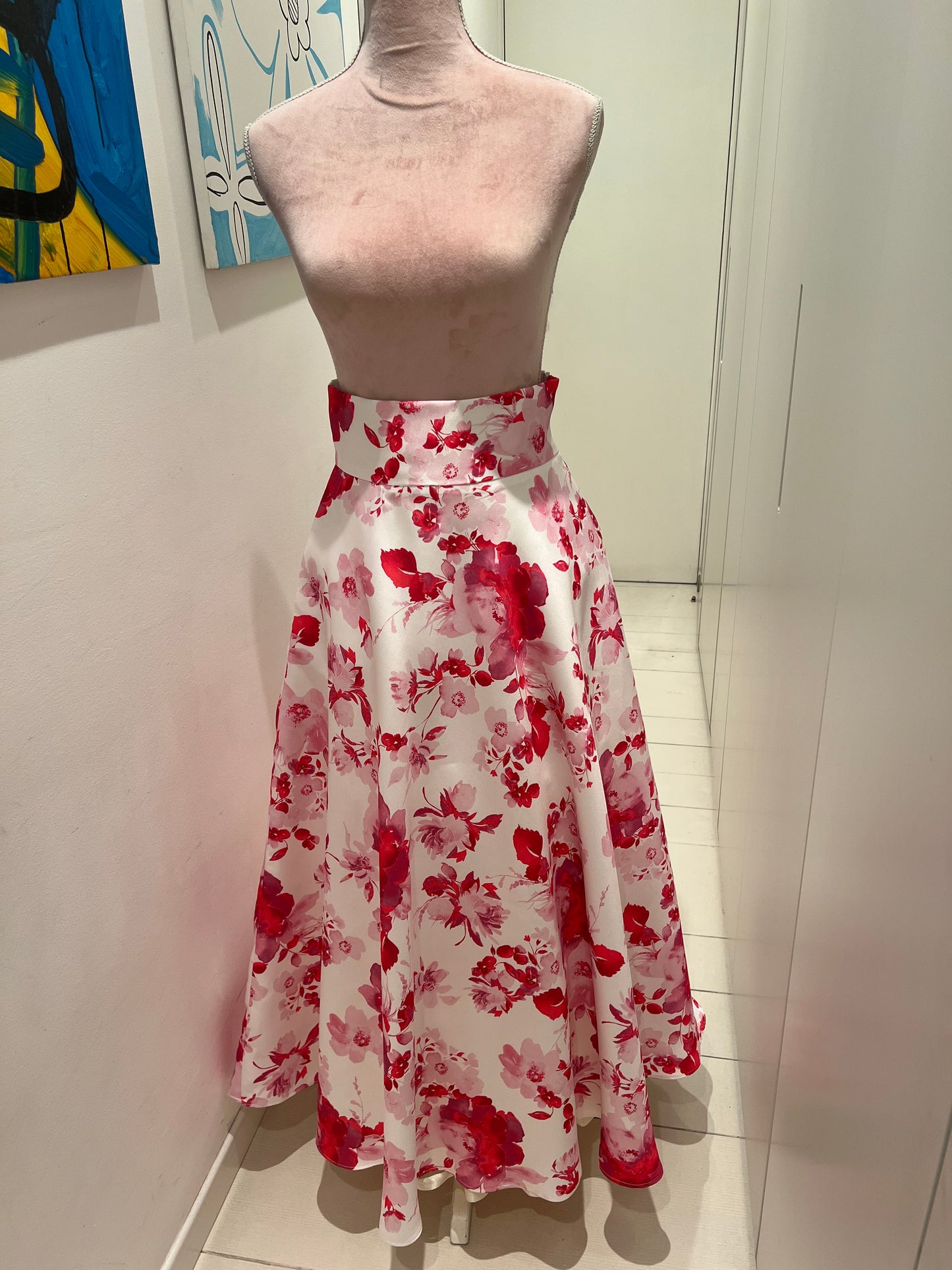 Gonna Valentina Douchesse fiori rosa