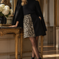 Gonna Monica in pelle e paillettes leopardo