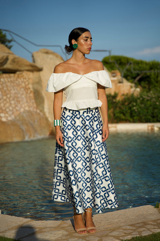 Gonna Valentina Douchesse Greche Blu