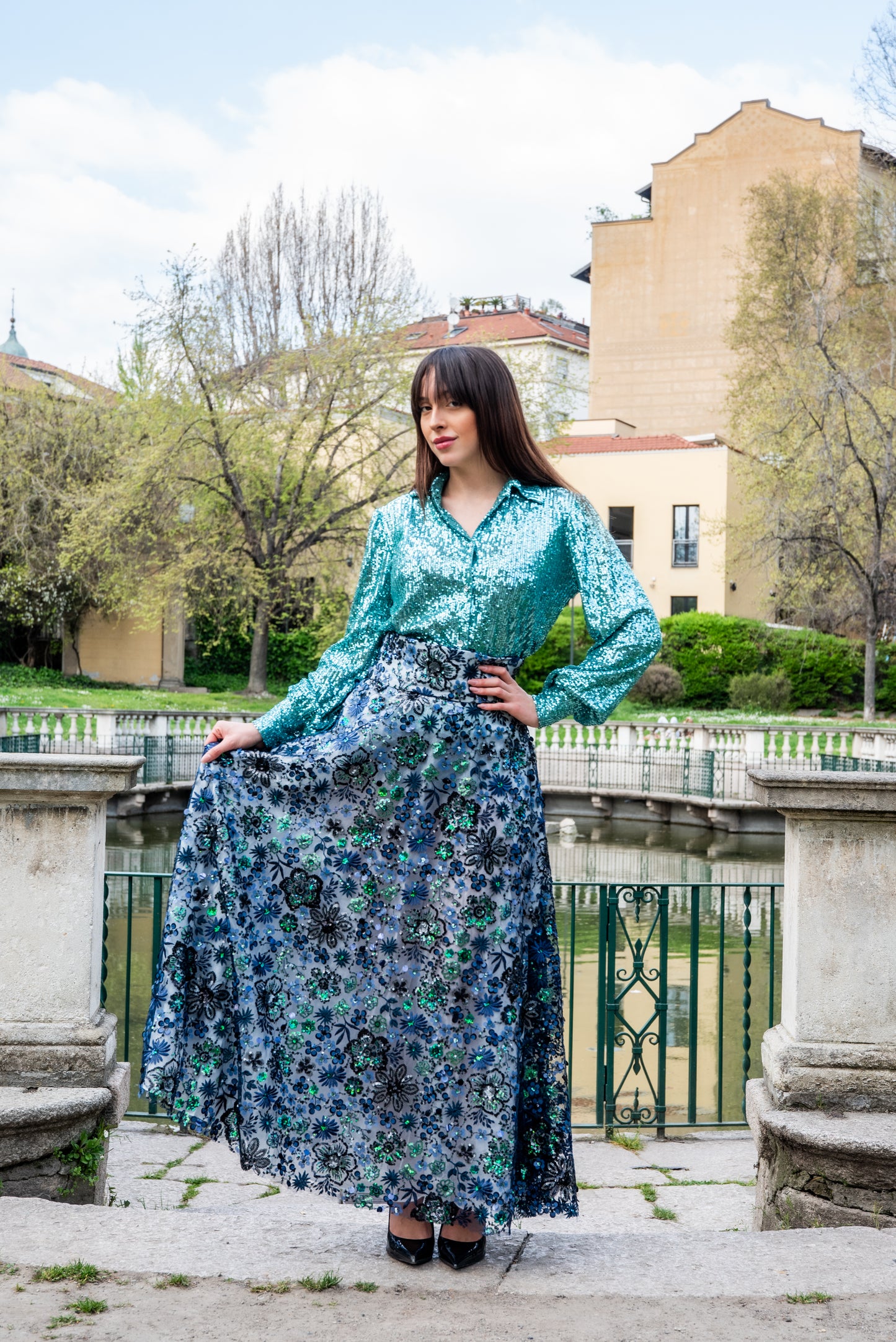 Gonna VALENTINA paillettes e cristalli LUXURY EDITION