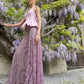 Gonna Valentina Paillettes e Cristalli LUXURY EDITION malva