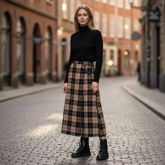 Gonna KILT Tartan Scacchi Beige