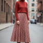 Gonna Malu’ Viscosa Rossa con motivo Beige