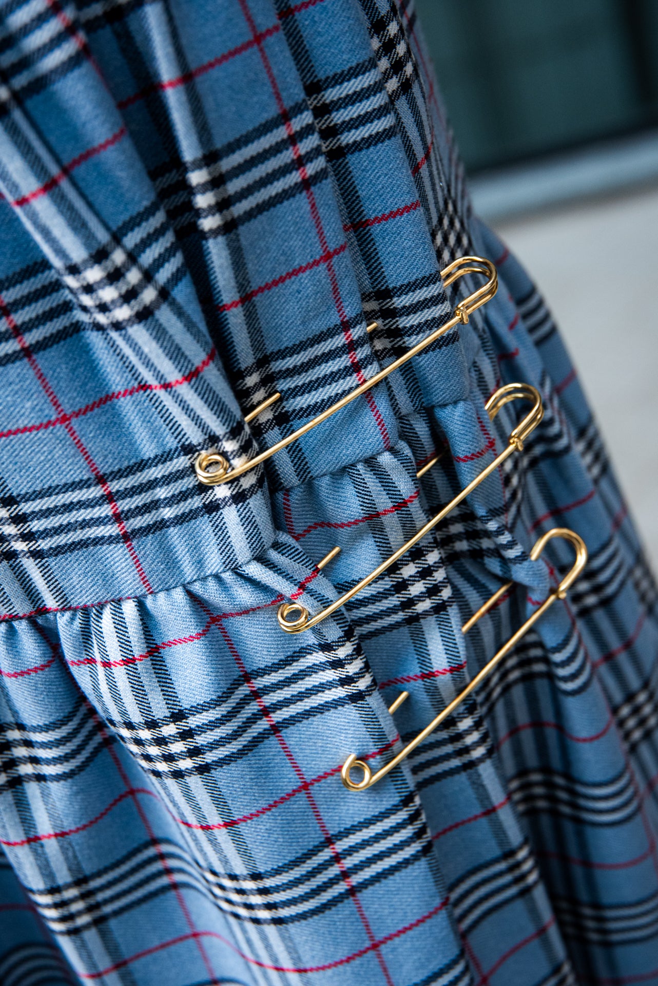 Gonna Franci Tartan Azzurro