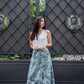 Gonna Toile de Jouy Azzurro Cielo