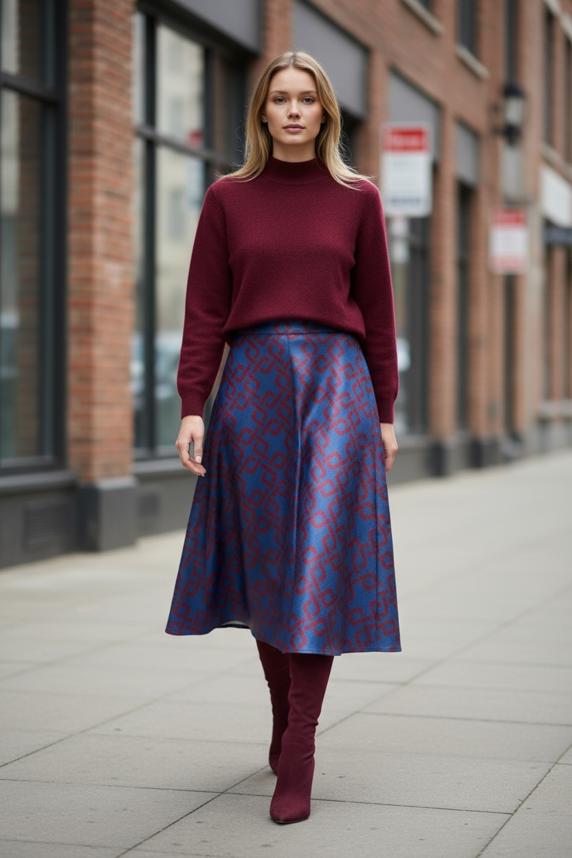 Gonna Malu’ in satin Blu motivo greche