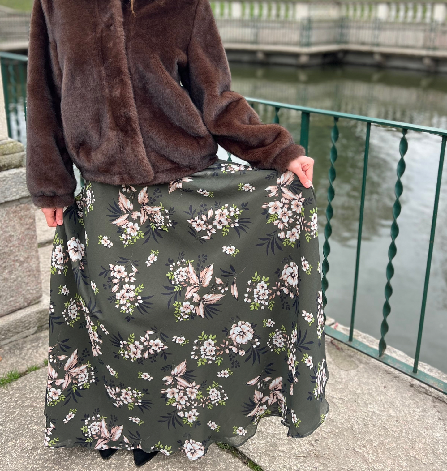 Gonna Malu’ Chiffon verde oliva