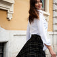 Gonna Valentina Corta Tweed Nero e Oro