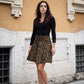 Gonna Valentina Corta Jeans Leopardo