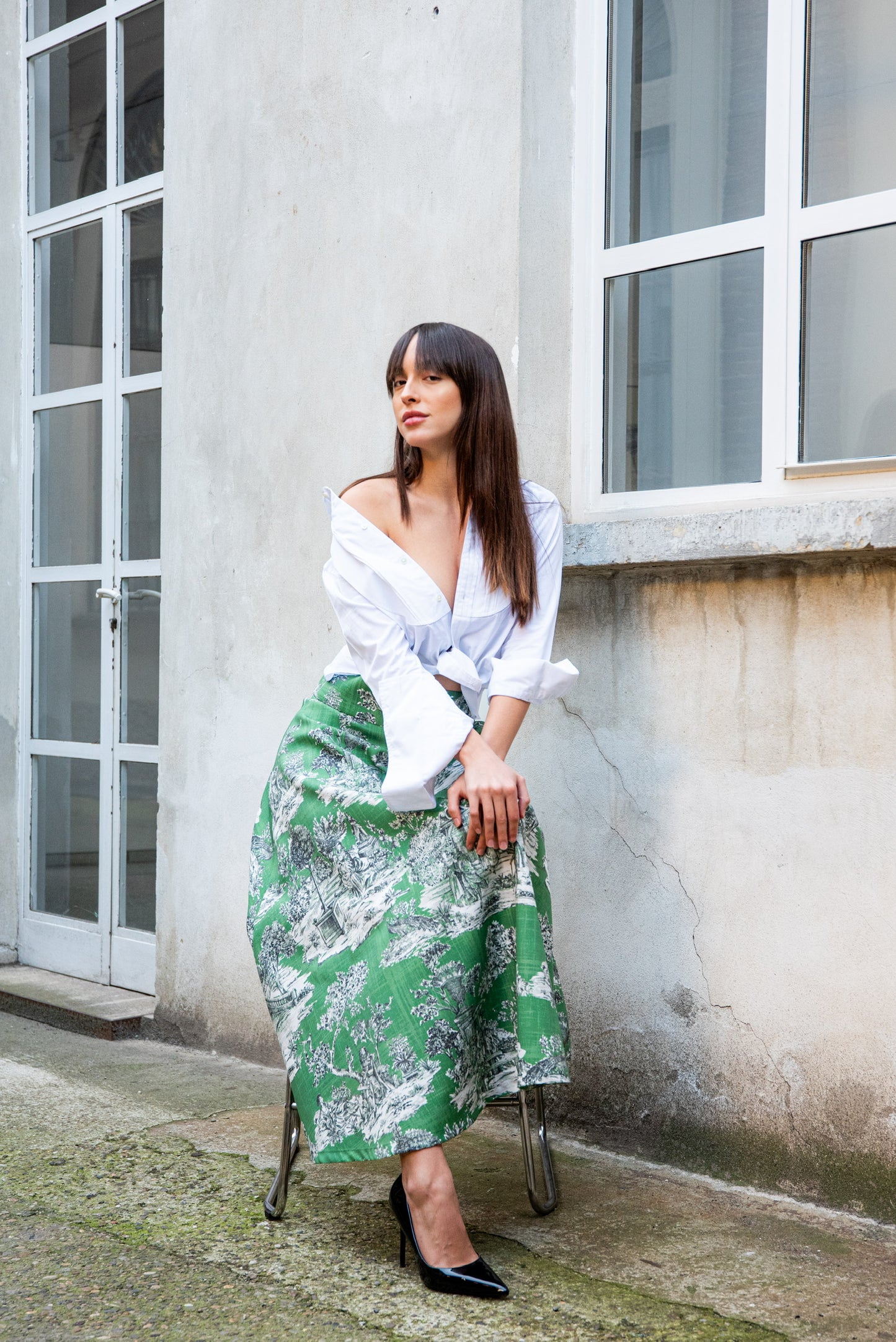 Gonna Toile de Jouy Valentina Verde