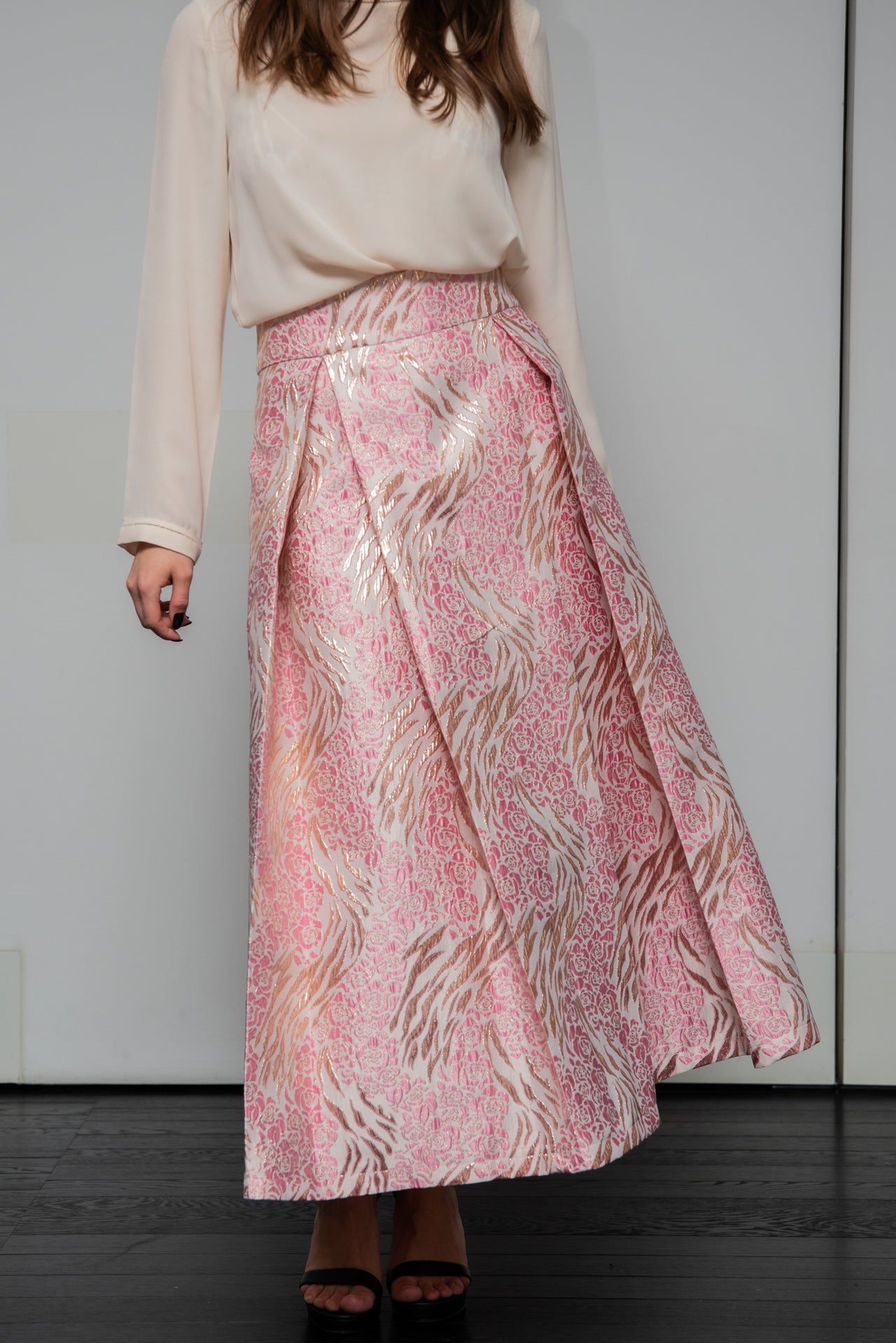 Gonna Robi  Broccato Fuxia