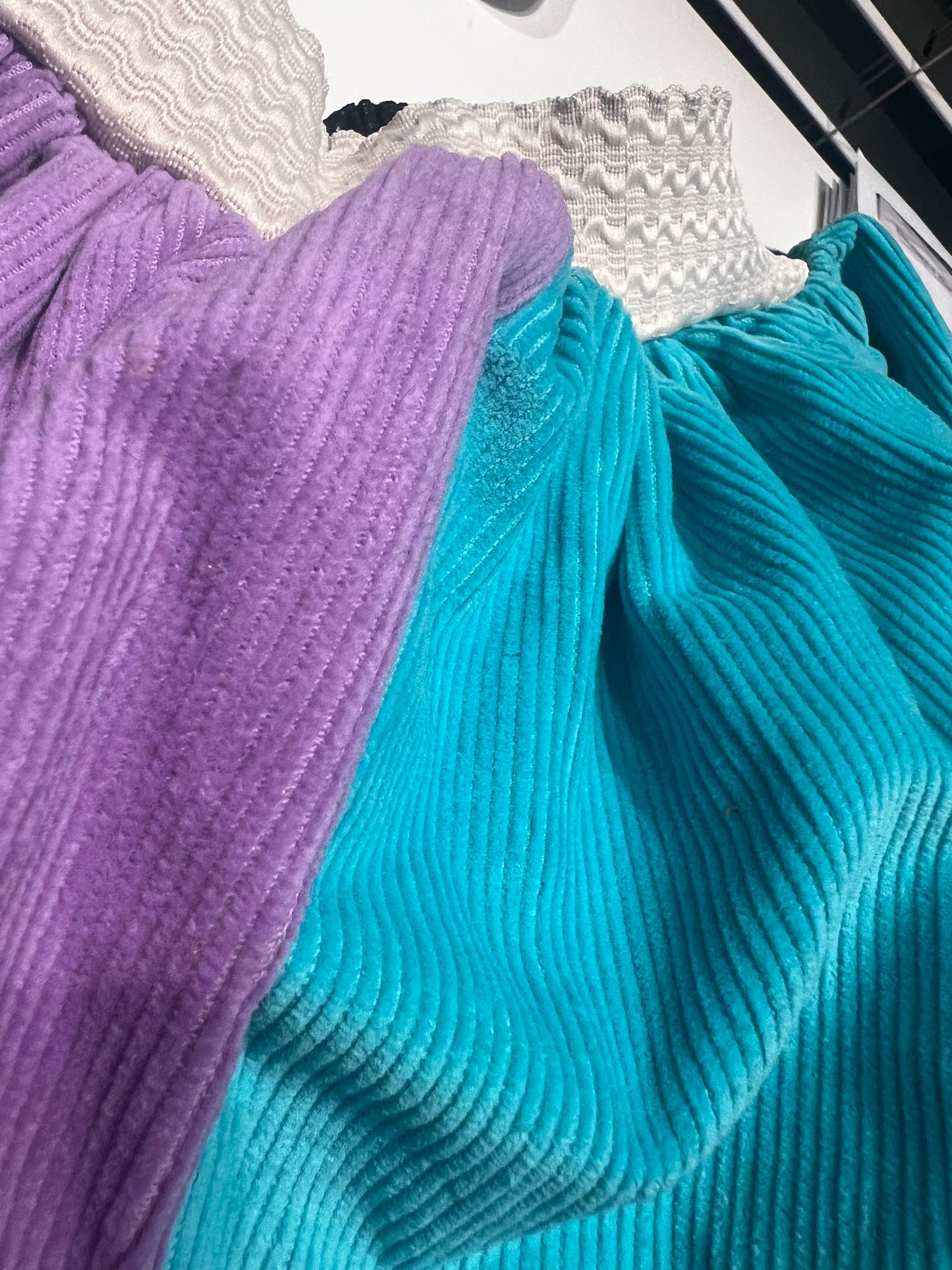 Gonna KIDS bicolore Duble velluto lilla e turchese