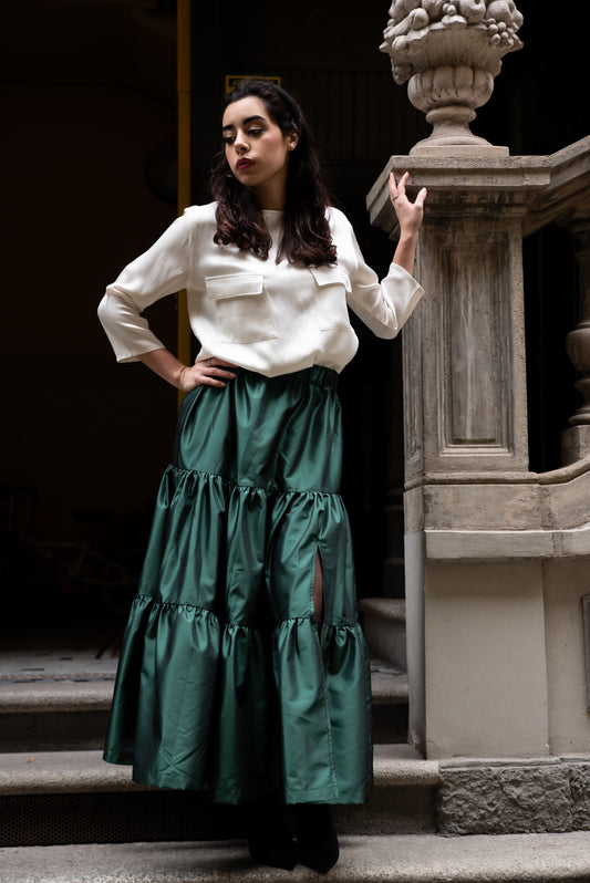 Gonna Franci Taffeta’ Nero