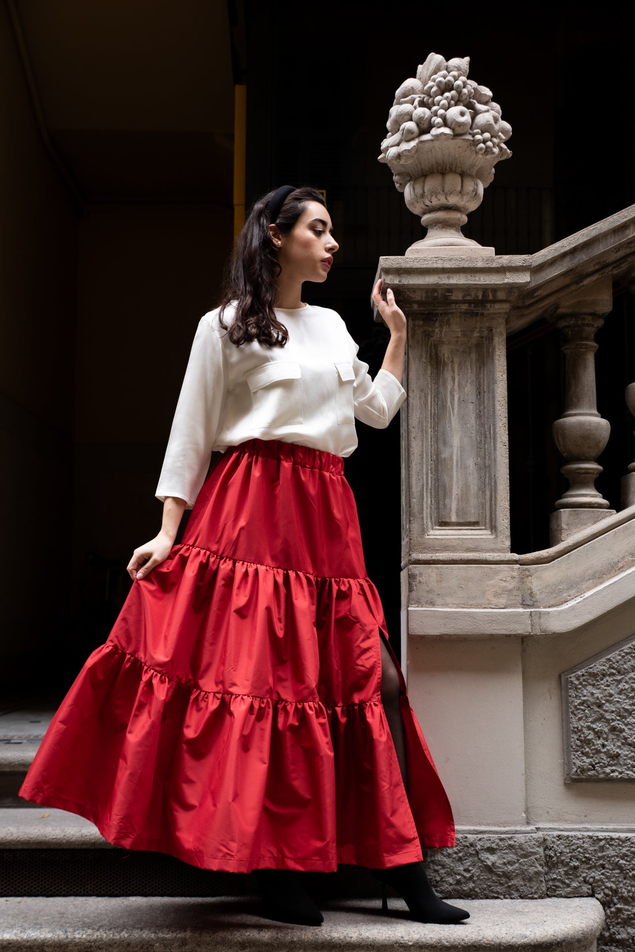 Gonna Franci Taffeta’ Rosso