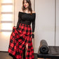 Gonna Franci Tartan Scacchi Rosso