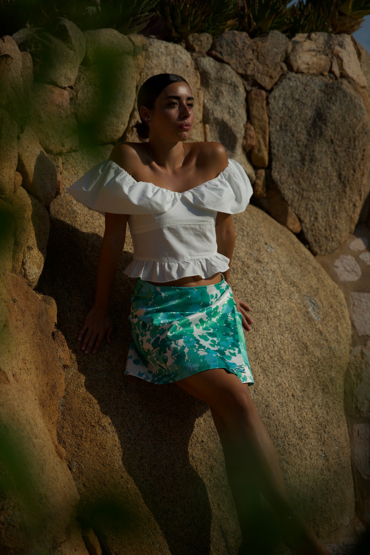 Gonna Monica Fiori Verde