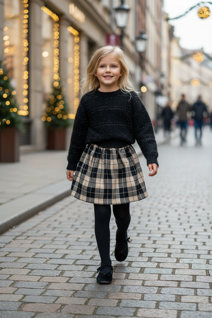 Gonna Kids Mini-Me – Christmas Capsule scacchi beige