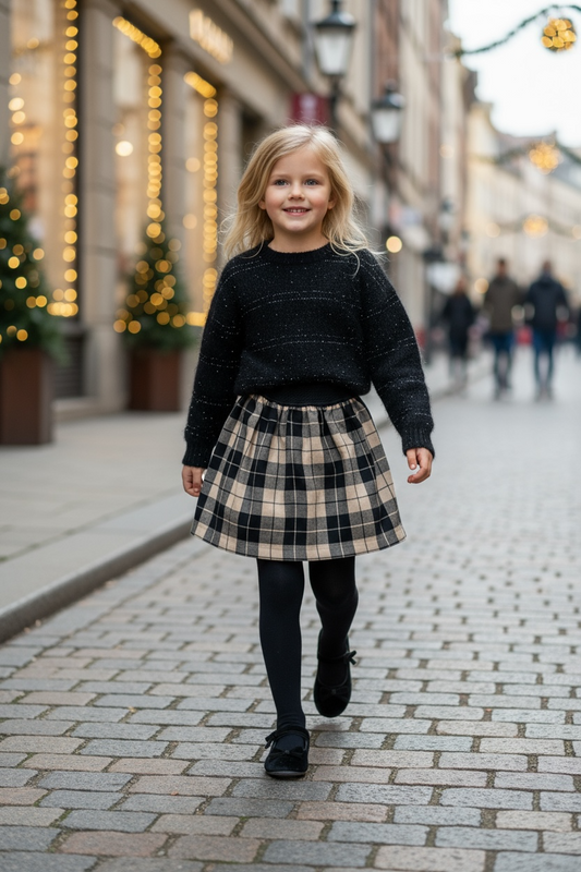 Gonna Kids Mini-Me – Christmas Capsule scacchi beige