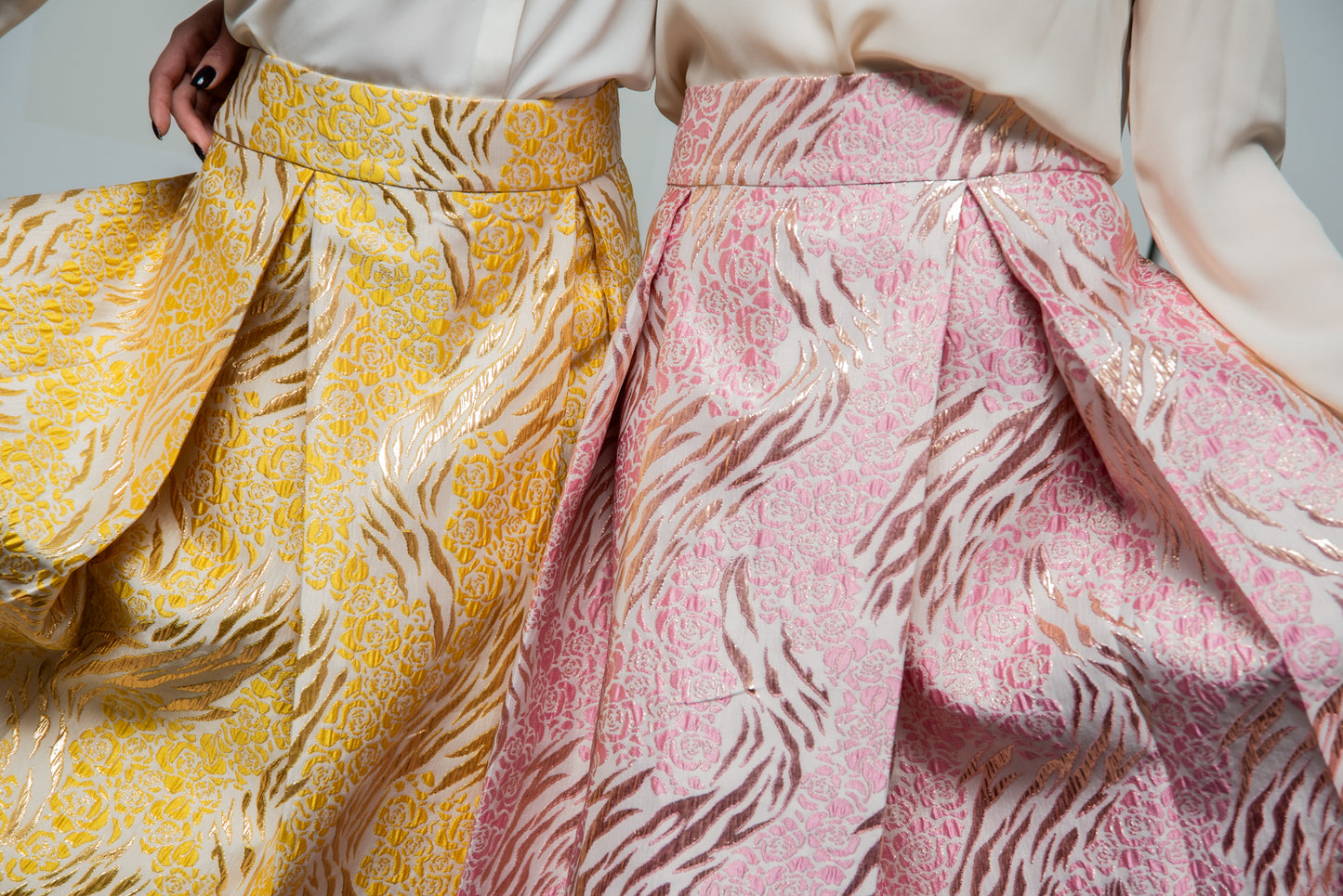 Gonna Robi  Broccato Fuxia