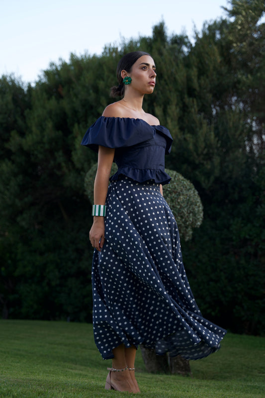 Gonna Malu’ chiffon Pois Blu