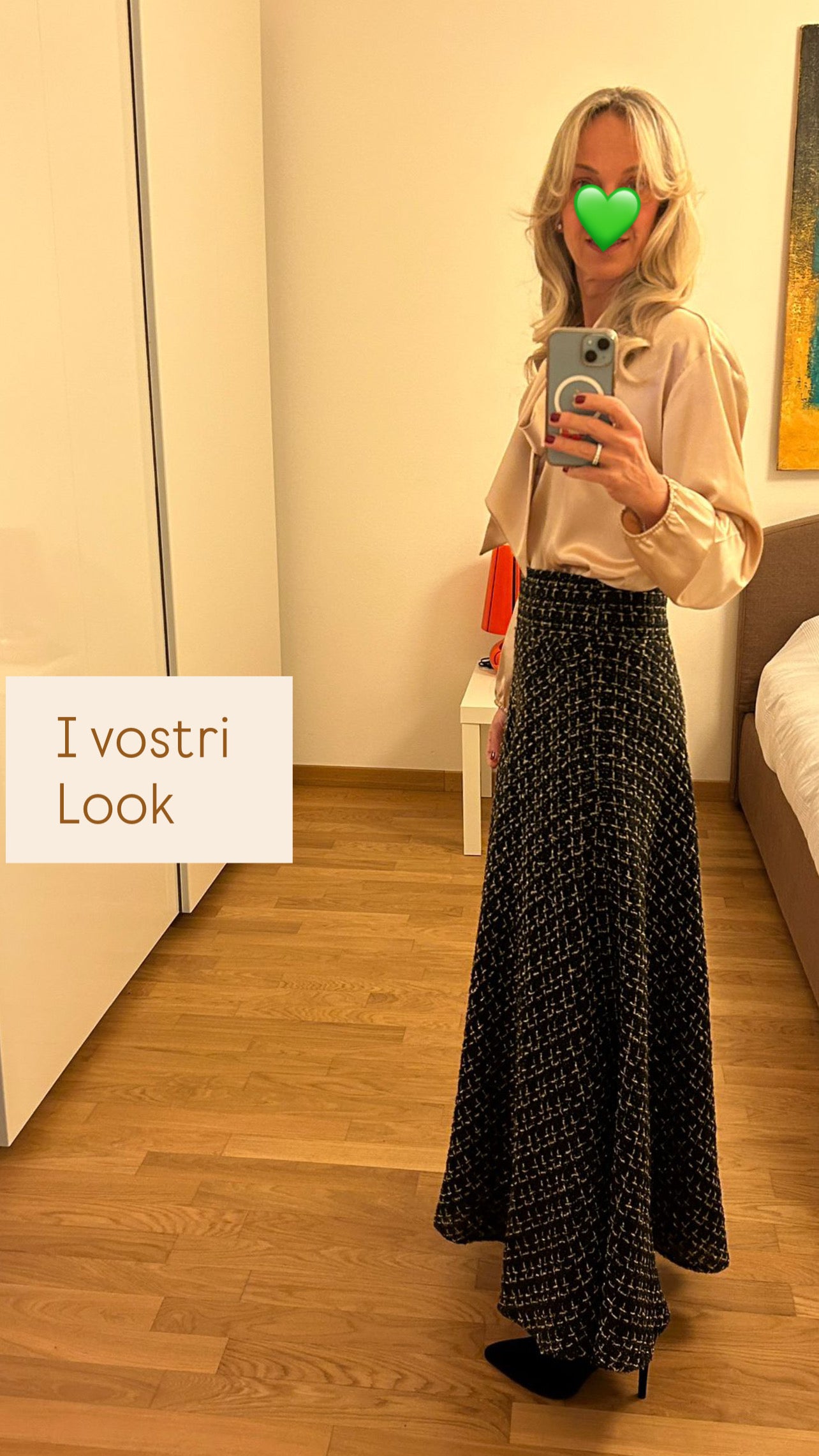 Gonna Valentina Tweed Nero e Oro