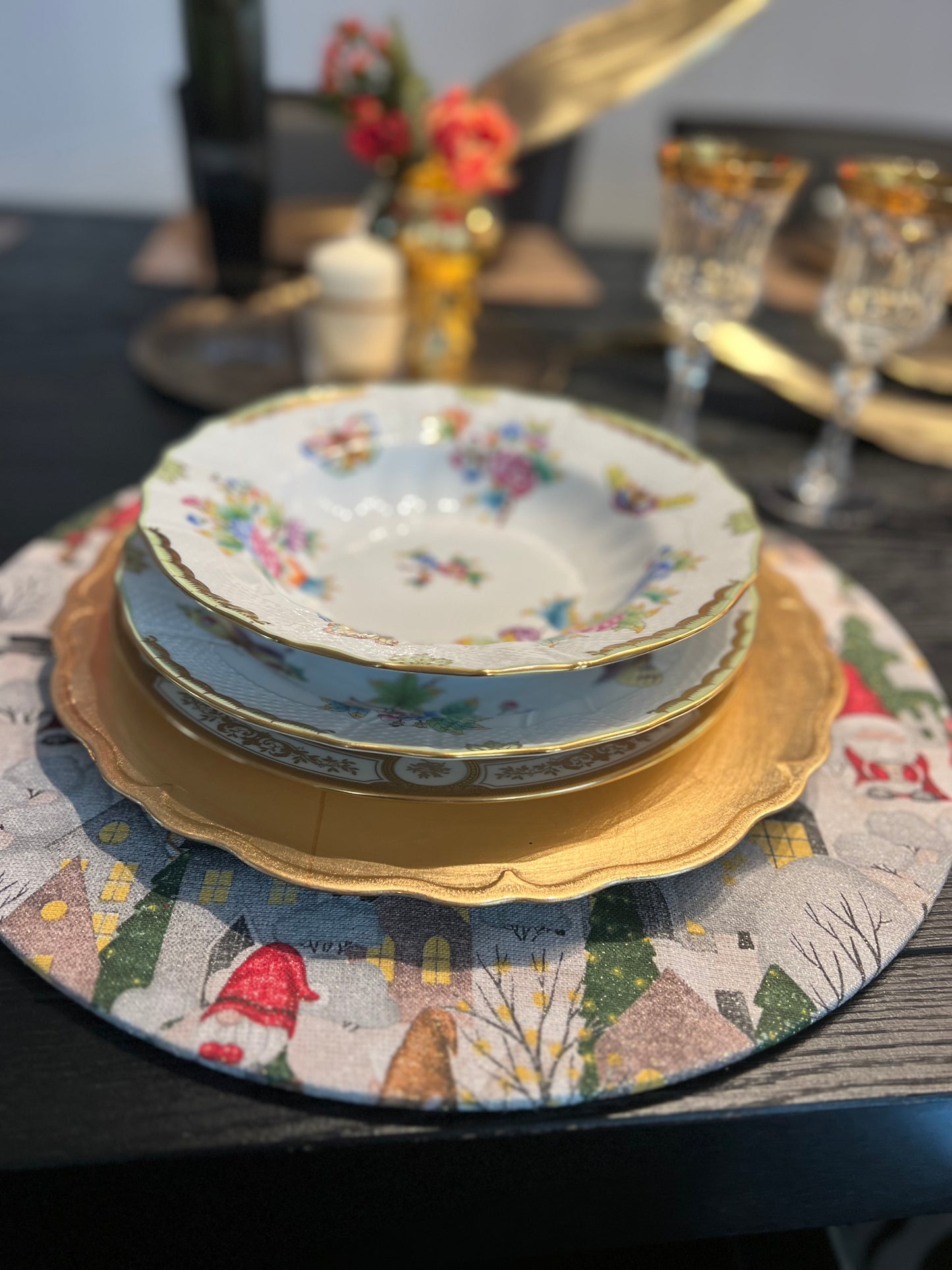 Sottopiatti con Nanetti Natalizi