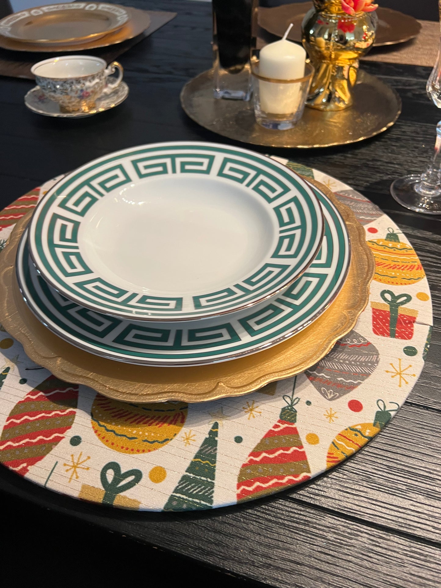 Sottopiatti motivo palle di Natale