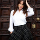 Gonna Valentina Corta Tweed Nero e Oro