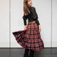 Gonna Franci Tartan Nero e Rosso