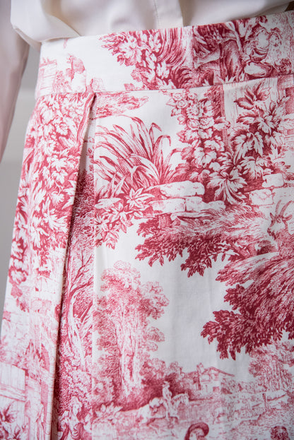 Gonna Toile de Jouy Robi rossa