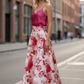 Gonna Valentina Douchesse fiori rosa
