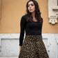 Gonna Valentina Corta Jeans Leopardo