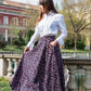 Gonna Malu’ Chiffon blu e bordeaux