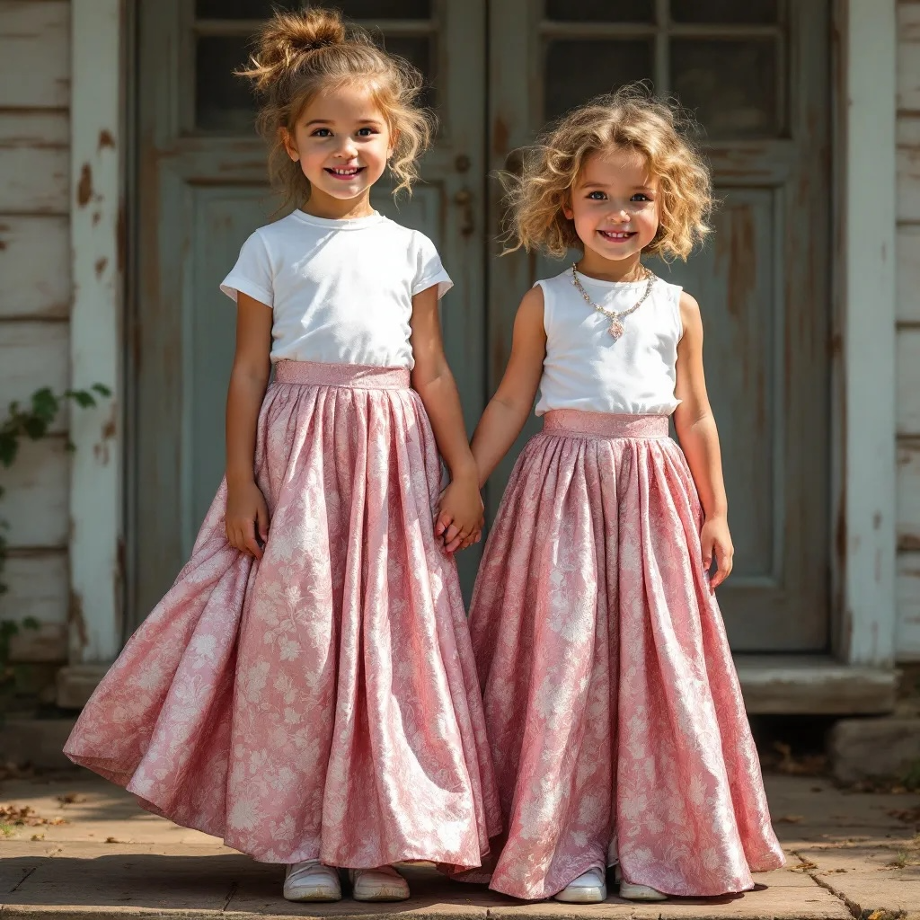 Gonna MINI ME broccato Rosa