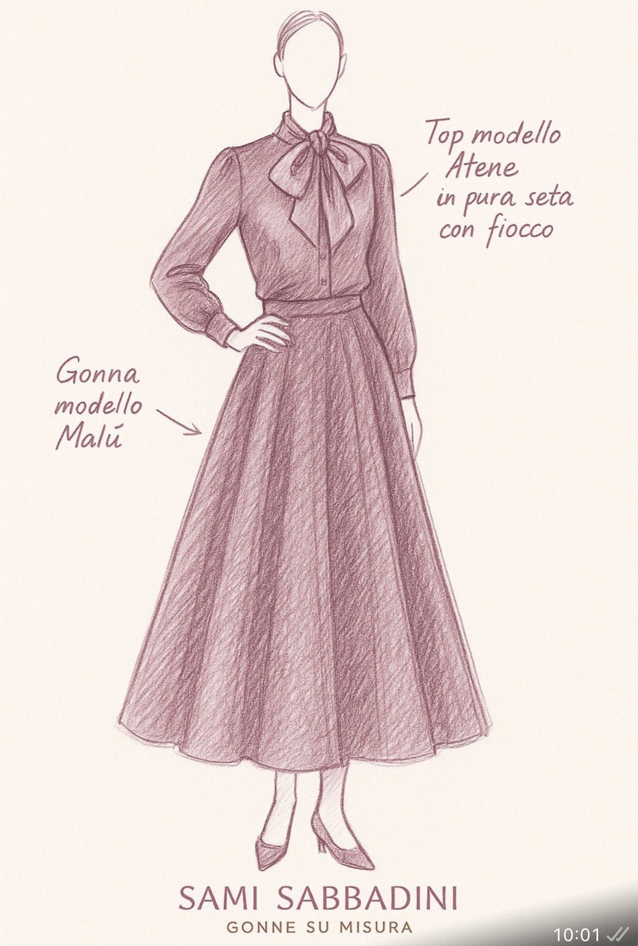 Gonna Valentina Paillettes e Cristalli LUXURY EDITION malva