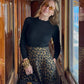Gonna Valentina lunga in jeans Leopardo