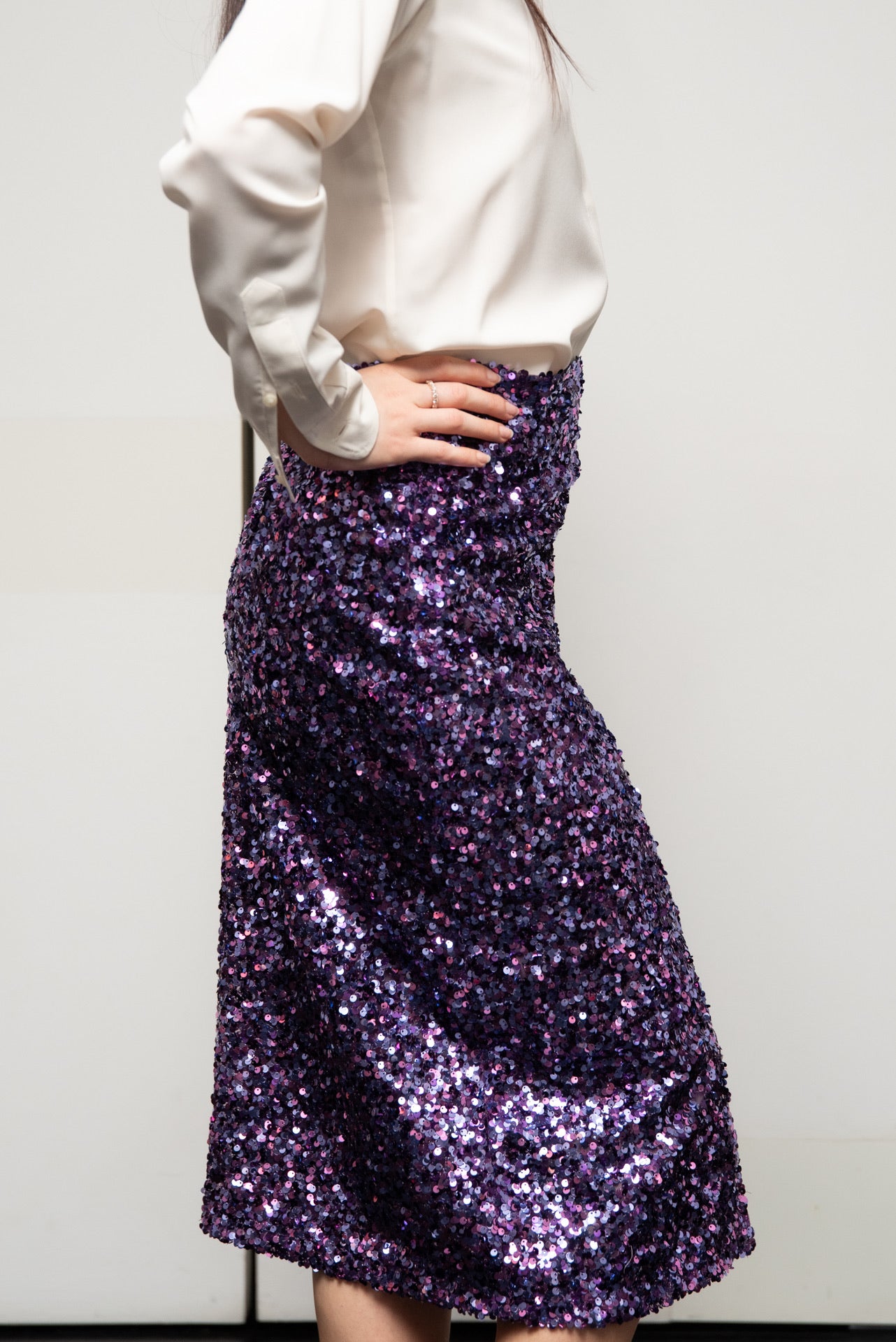 Gonna Sandrina Paillettes Viola