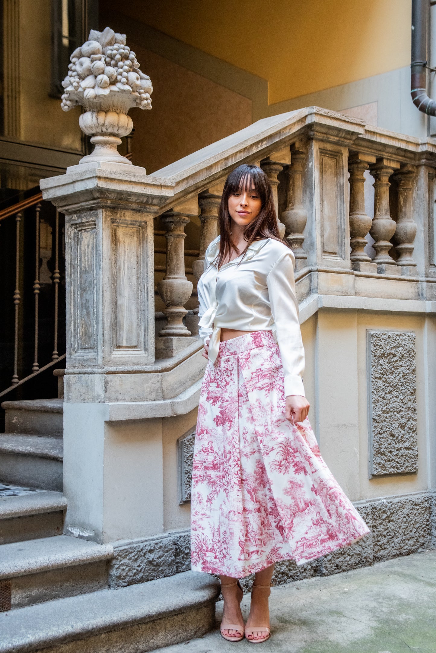 Gonna Toile de Jouy Robi rossa