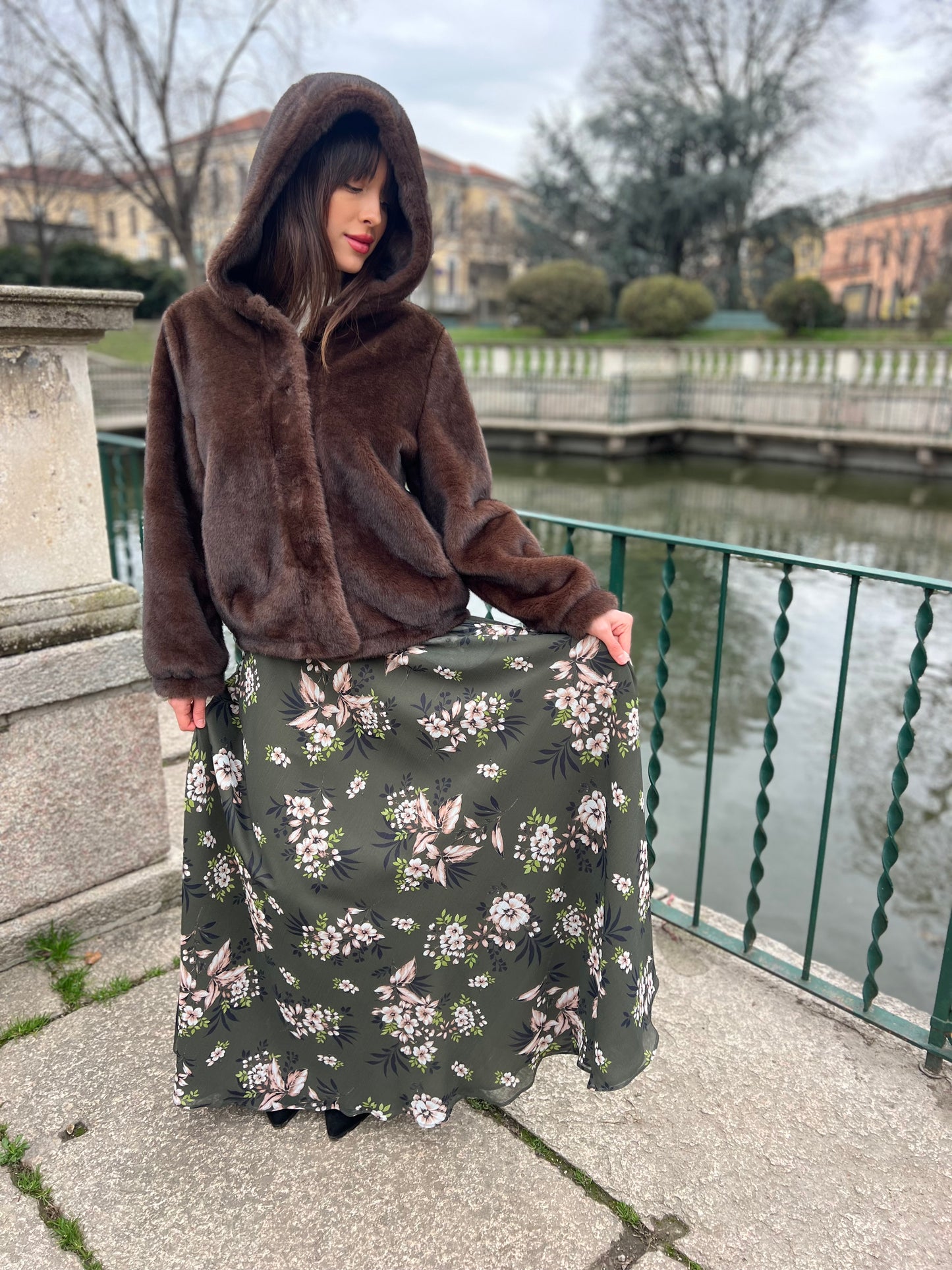 Gonna Malu’ Chiffon verde oliva