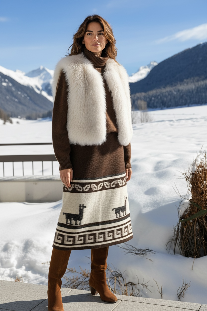 Gonna Sandrina Motivo Alpaca