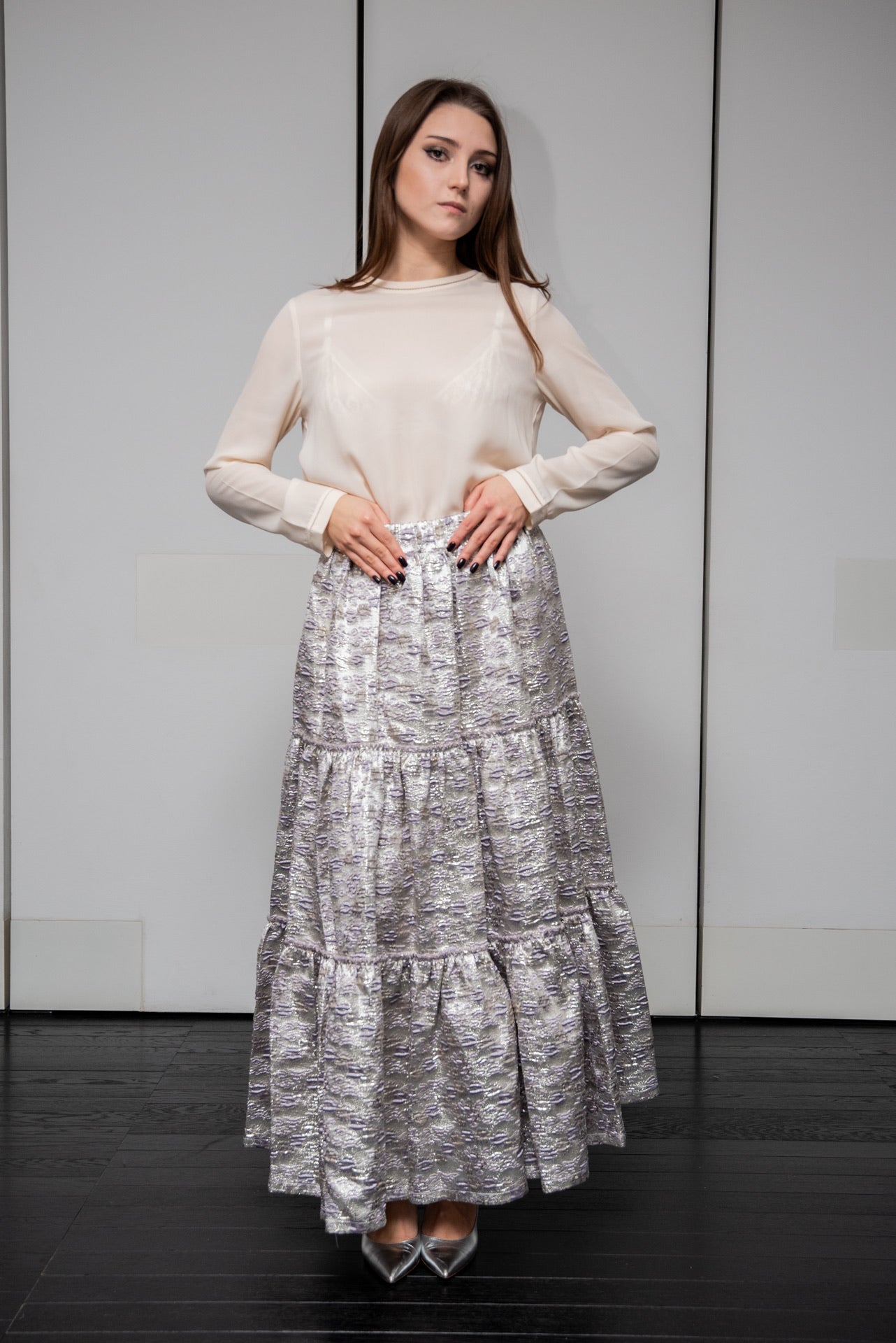 Gonna Franci  Broccato argento