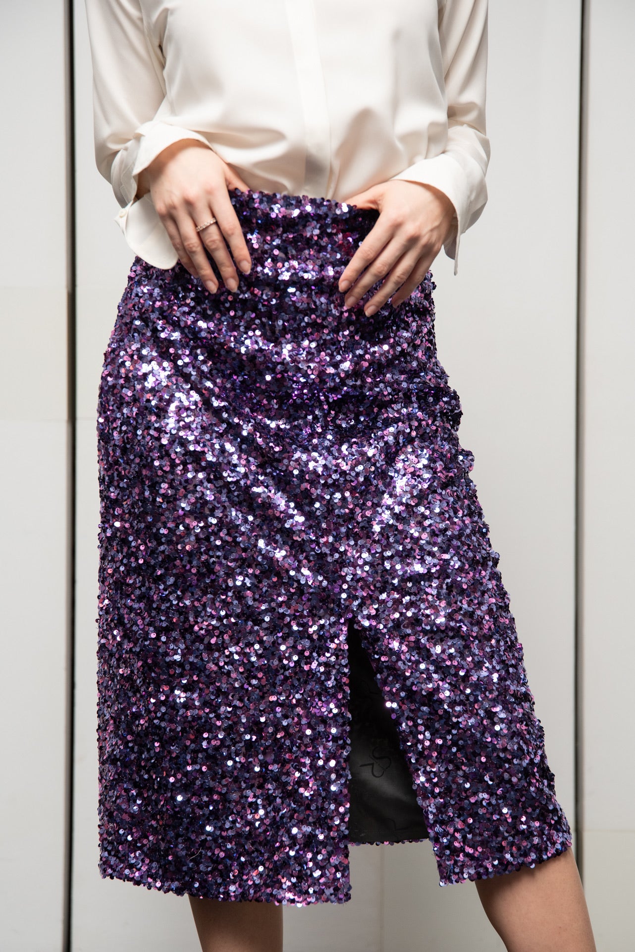 Gonna Sandrina Paillettes Viola