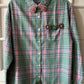 Camicia Verde quadri Rosa con Fiori