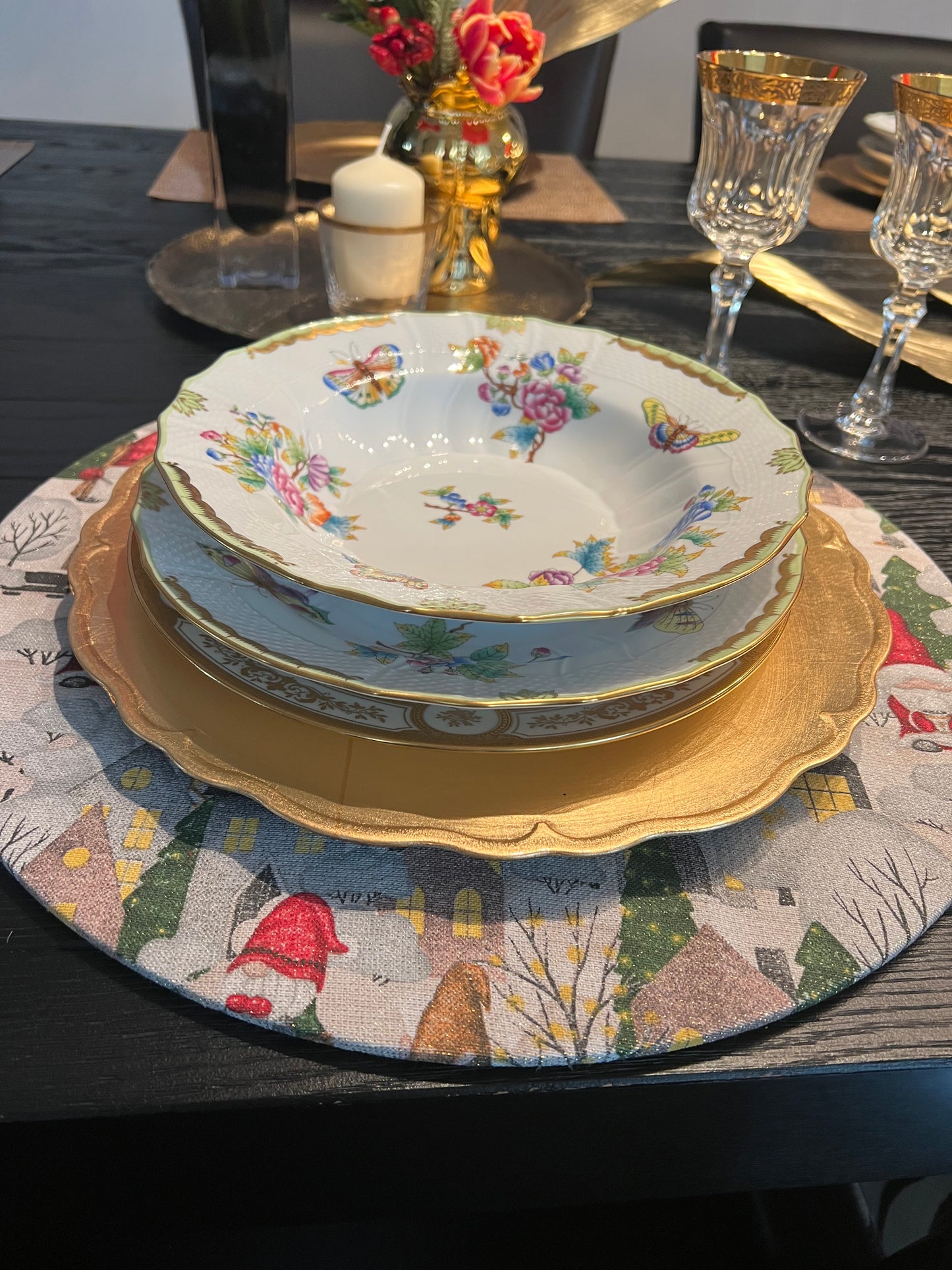 Sottopiatti con Nanetti Natalizi