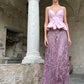 Gonna Valentina Paillettes e Cristalli LUXURY EDITION malva