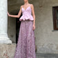 Gonna Valentina Paillettes e Cristalli LUXURY EDITION malva