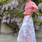 Gonna Toile de Jouy Valentina cotone rosso