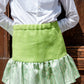 Gonna Kiki in tessuto JUTA con Balza in Broccato verde