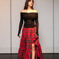 Gonna Franci Tartan Rosso